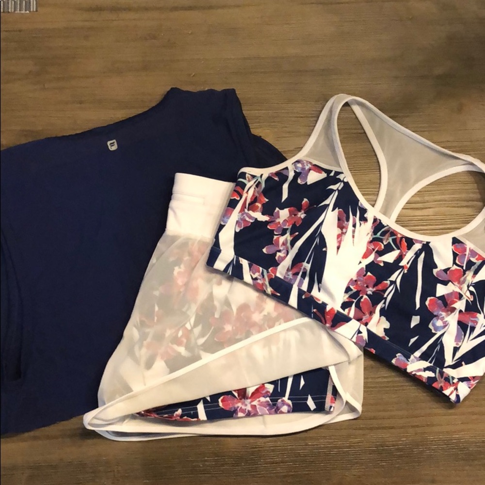 Fabletics 3 Piece Set (Short/Tank/Bra)